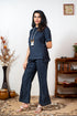 NAVY BLUE COORD SET WITH NECK PIECE